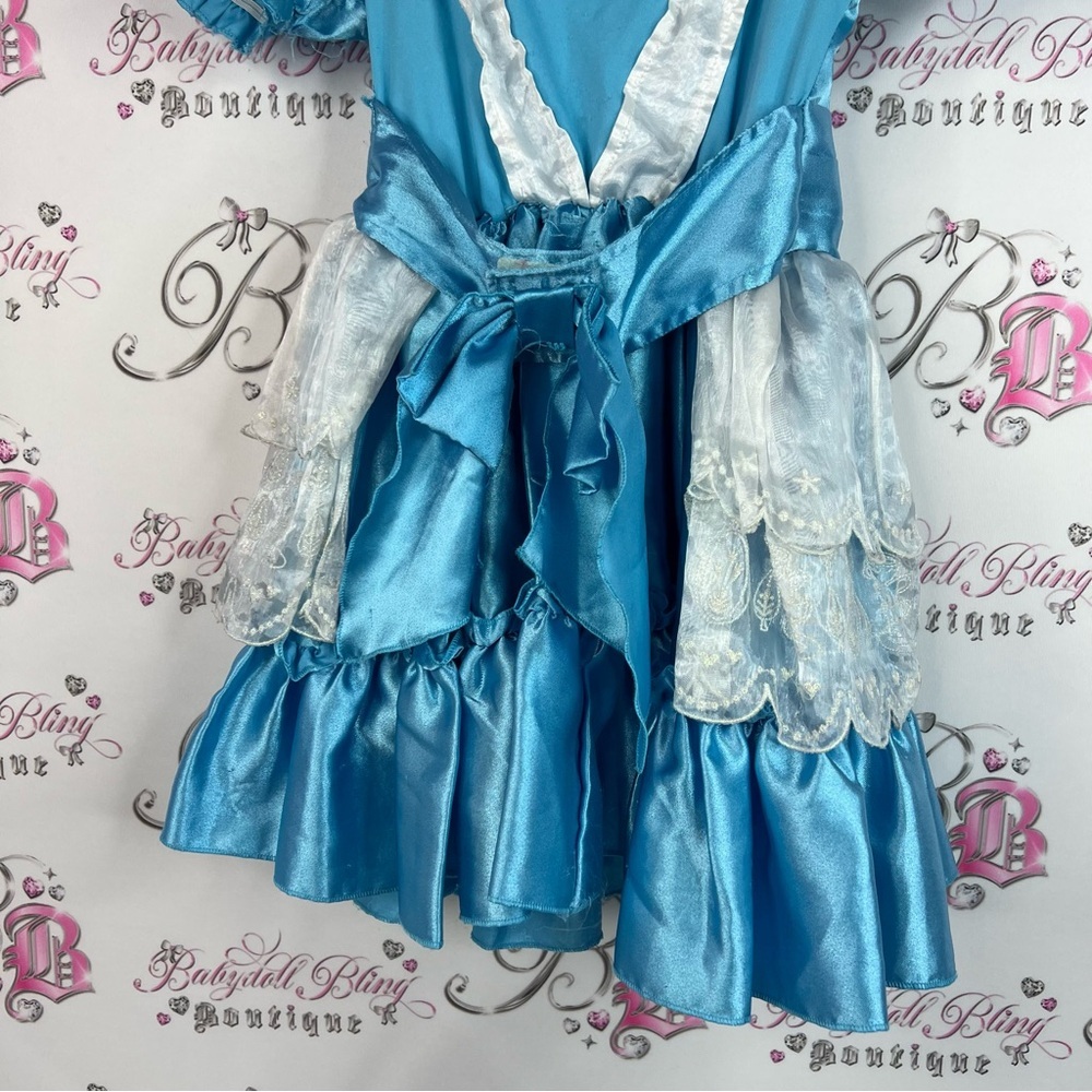 Disney Alice in wonderland costume dress teacups Blue and White Kids Costume - Picture 9 of 13